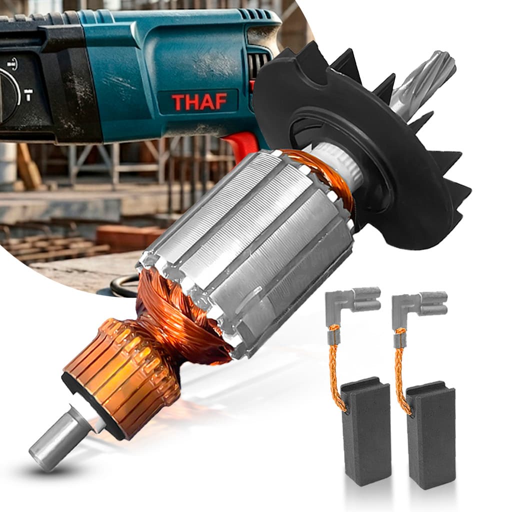 Induzido Carvão Compatível Martelete Nakasaki NK2603 Bosch 11253 GBH 2-26 110/220V