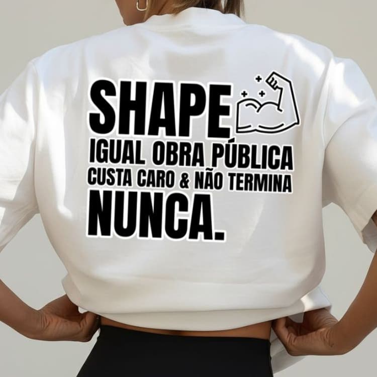 Camiseta Camisa Oversized 100%Algodão  Feminina Gym Treino Academia Fitness Musculação Maromba Frase