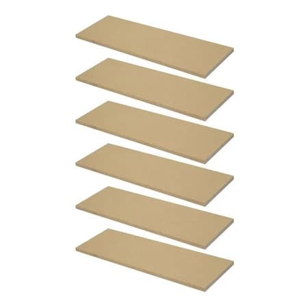 Kit 6 Prateleiras 60x20 MDF Marrom Completo Com Suporte E Parafusos