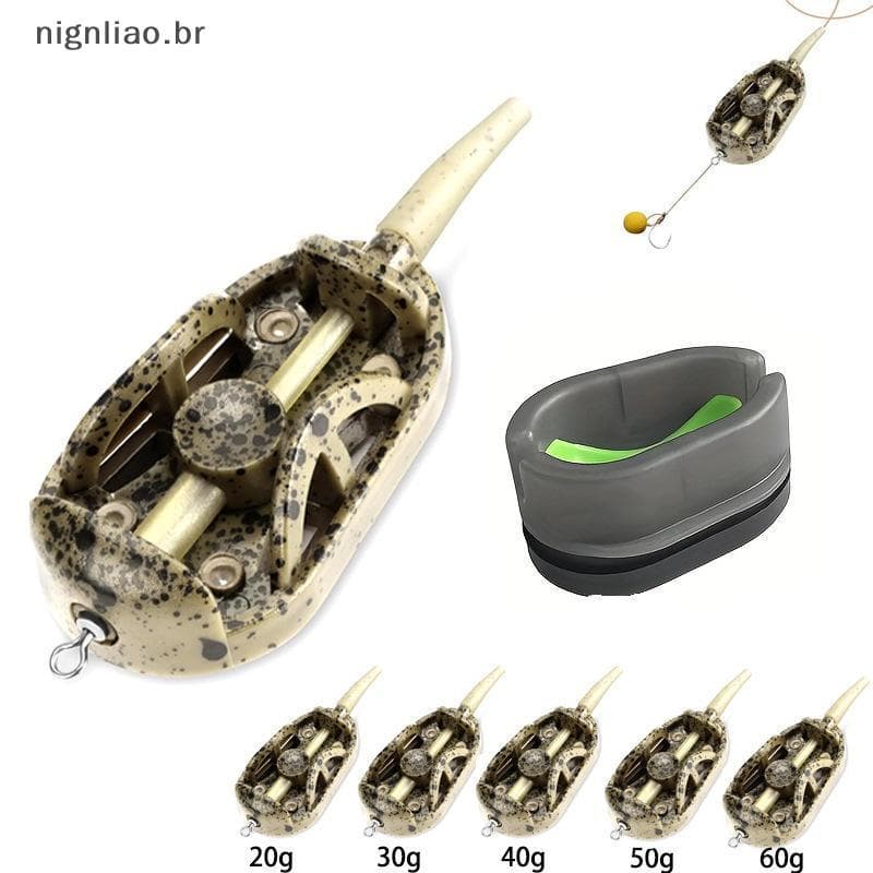 nignliao 2/5 Unidades 20g/30g/40g/50g/60g Método Alimentador De Pesca Em Linha Kit De Dispositivo De Carpa Equipamento D