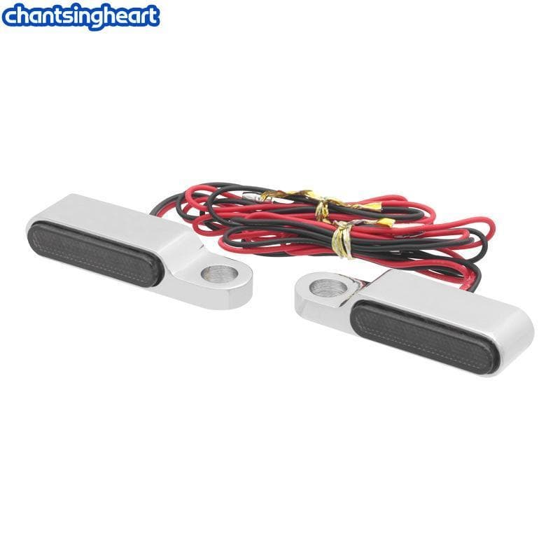 CHANT 2 Pçs Motocicleta LED Mini Sinais De Volta 12V Alumínio Moto Scooter Guiador Indicadores Luzes Pisca Âmbar Luz Tra
