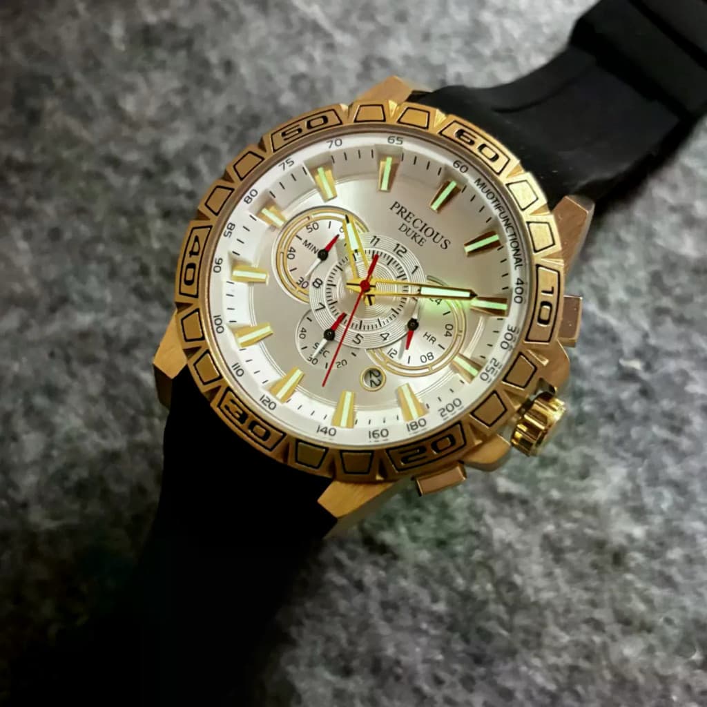 Novo Duke luxo quartzo relógio masculino Gemini multifuncional calendário luminoso grande mostrador relógio de pulso mas