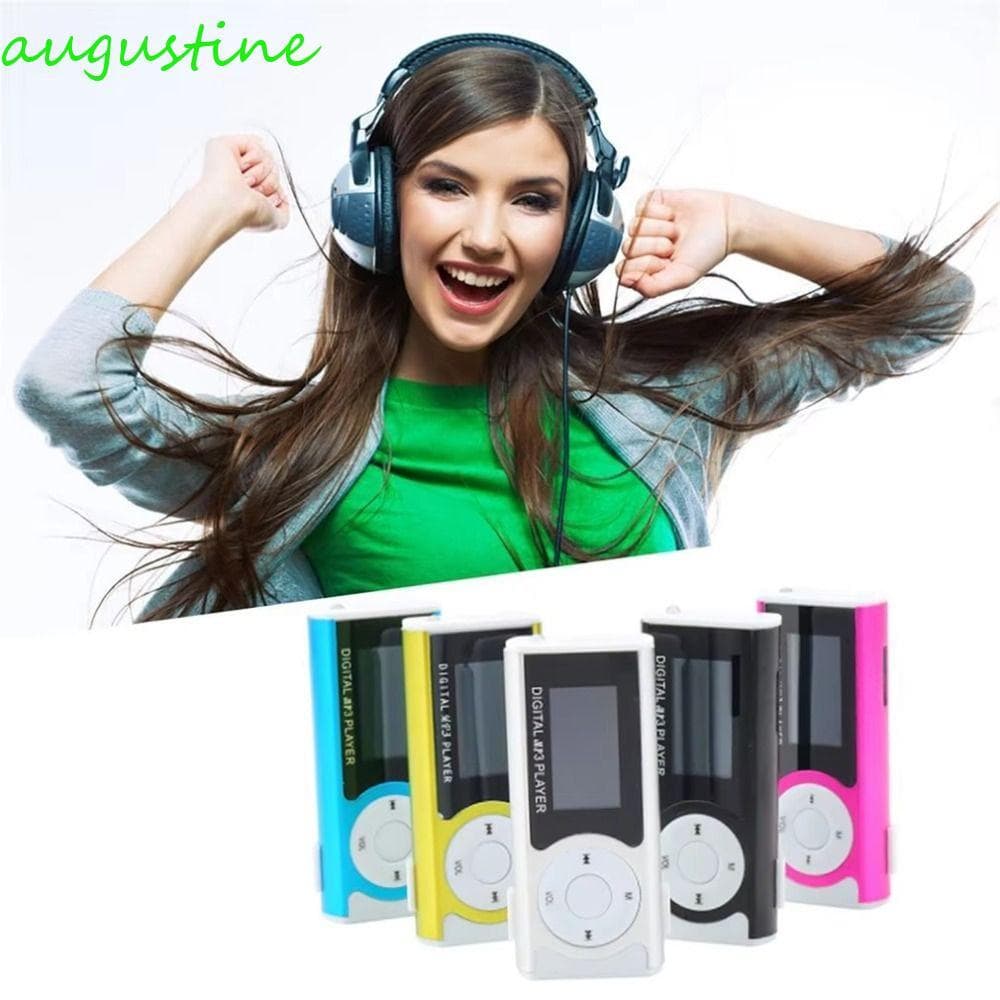 Leitores De Música MP3 USB AUGUSTINE , Slot Para Cartão Com Tela LCD Mini Reprodutor De MP3 Portátil , Clipe De Metal