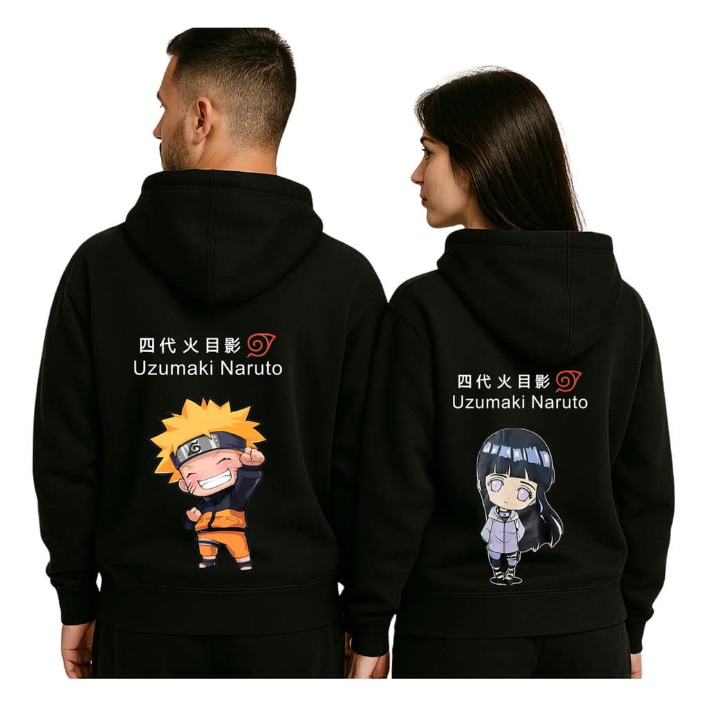 Kit Casal Moletom Naruto Uzumaki E Hinata Desenho Fofo 394