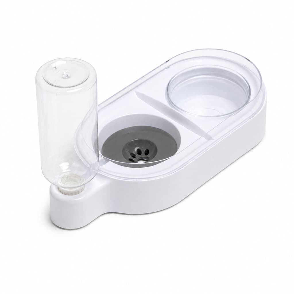 Comedouro Bebedouro Duplo Cachorro Gato Bebedouro Automático Antirrespingo Tigela Ração Água Pet 500ml