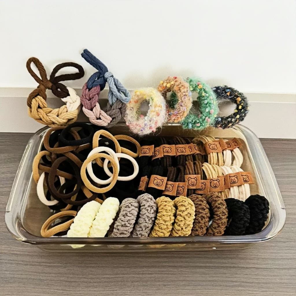 [Conjunto de 200 peças] não machuca o cabelo Laço de cabelo grosso Laço de cabelo simples Faixa de borracha feminina alt