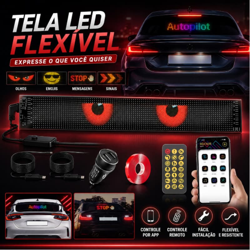 Olhos De Painel LED Com Display 59.5 * 12 Cm 2 PCS Dobrável Do Para Janela De Caminhão De Carro HD Display Dinâmico