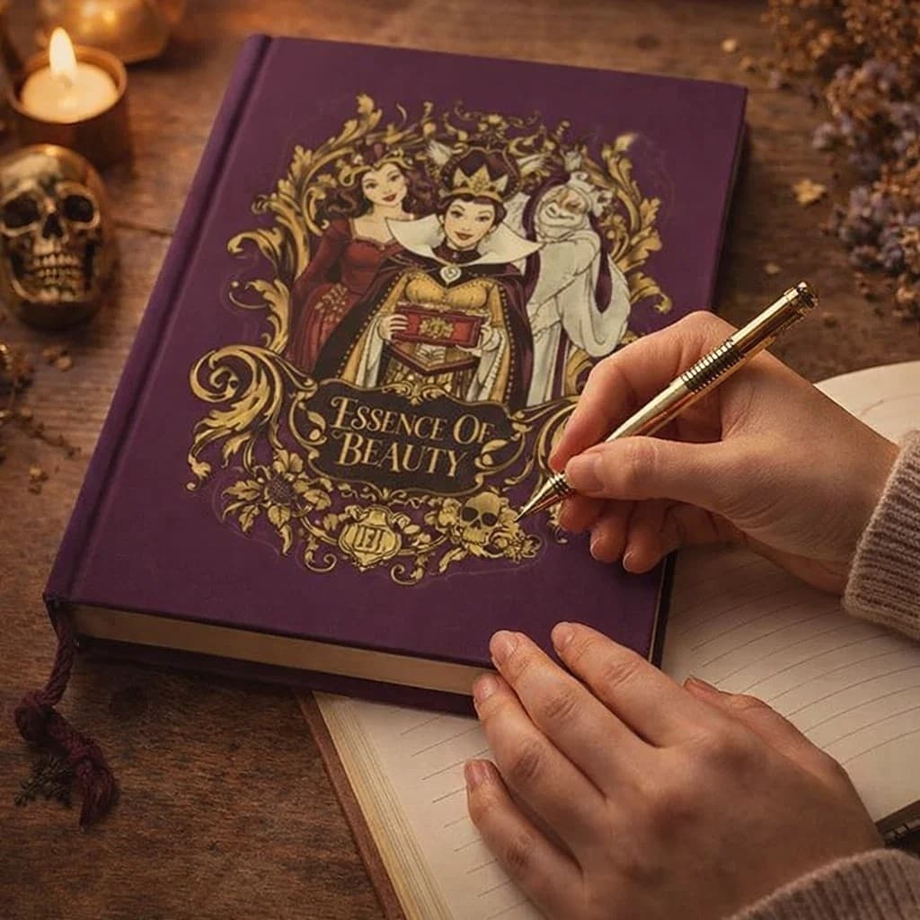 Caderno Universitário 10 Matérias 160 Folhas Vilões Disney Caderno Escolar Espiral Capa Dura