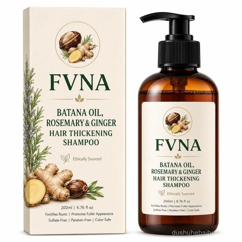 Shampoo Espessante para Cabelo FVNA com Óleo de Batana, Alecrim e Gengibre  Cuidado do Couro Cabeludo para Homens e Mul