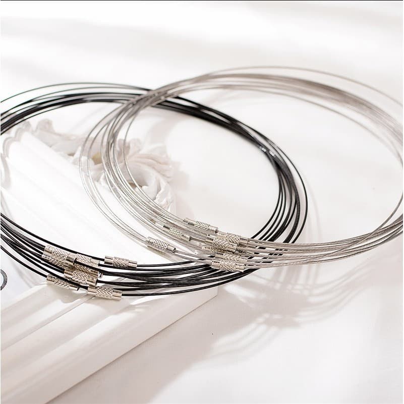 Diy frisado colar colar 14CM fio de aço colar de fio de aço