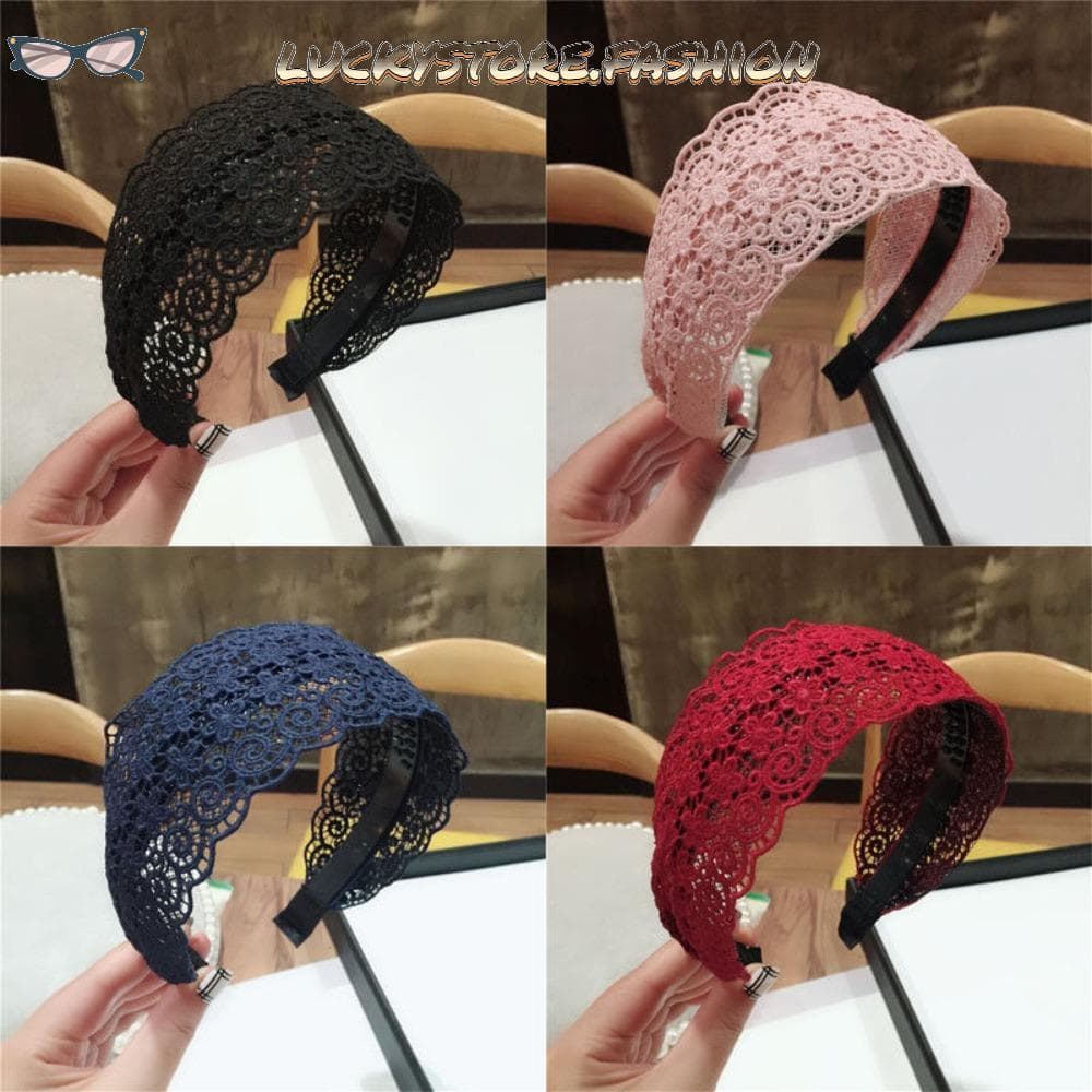 LUCKYSTORE Bandana , Cabeça Envoltório Senhoras Feminino Laço Hairband , Moda Larga Doce Antiderrapante Hairpin