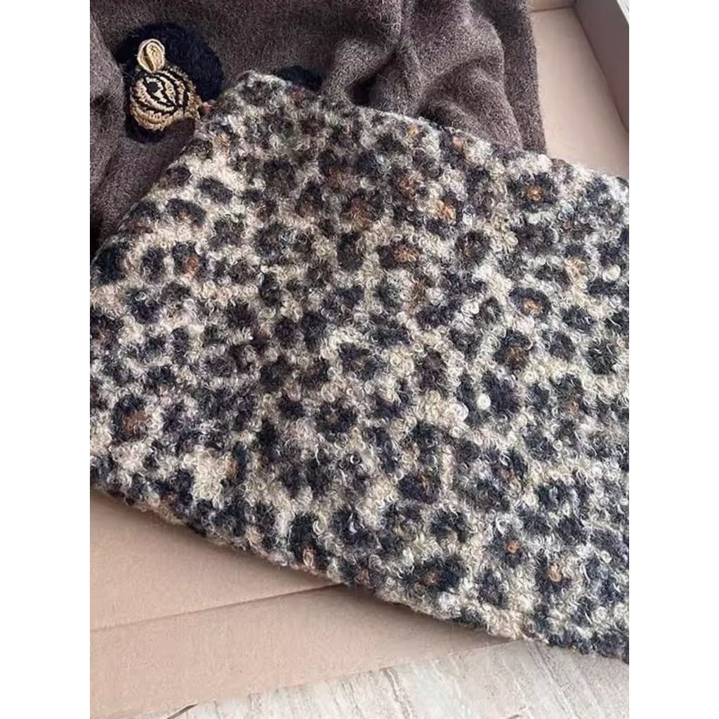 Puro desejo estilo quente menina leopardo impressão nádegas saia feminina primavera novo estilo gordura mm tamanho grand
