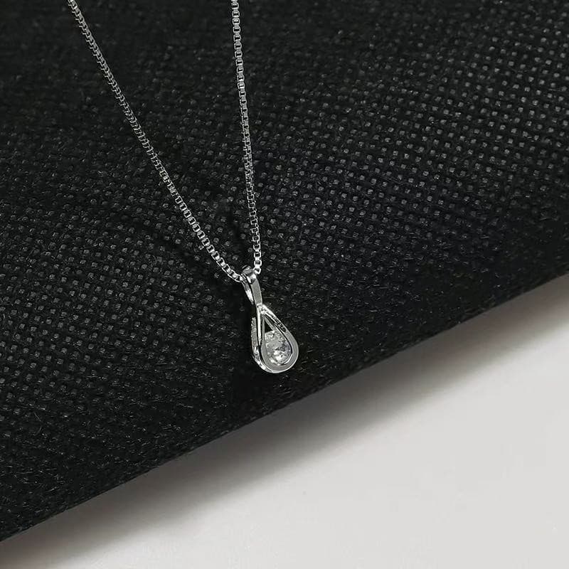 Colar de prata esterlina S925 em formato de gota d'água, joia simples e elegante, presente para mulheres MFQW JDDX