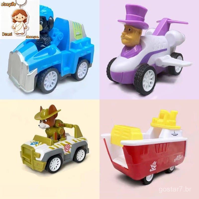 Brinquedos Educativos Para Carros Novos PAW Patrol Pull back car Rex Sr . han Tracker Modelo Criança