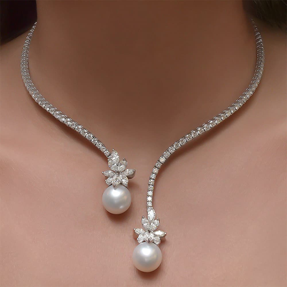 Stonefans Pérola Gargantilha Colar Corrente Y2k Acessórios Strass Elegante Jóias Presente Para Mulheres Meninas De Luxo