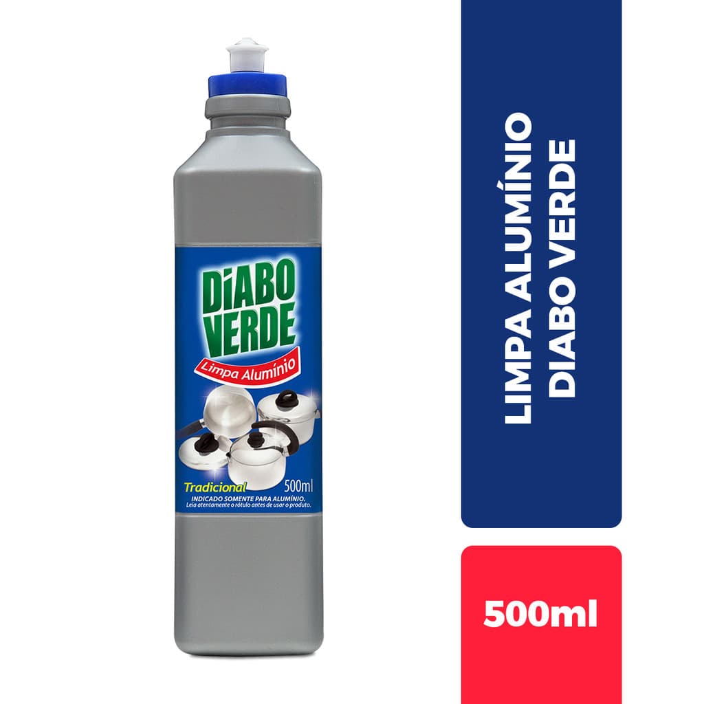 Limpa Alumínio Tradicional Diabo Verde 500ml Remove Manchas Panelas