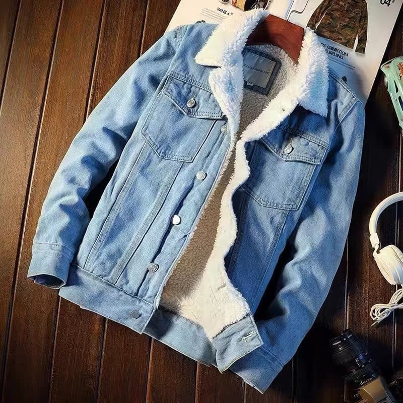 Casacos de Inverno Jaquetas de Inverno Forro de Lã Espessado Jaquetas de Jeans Grossas Masculinas 2RQI