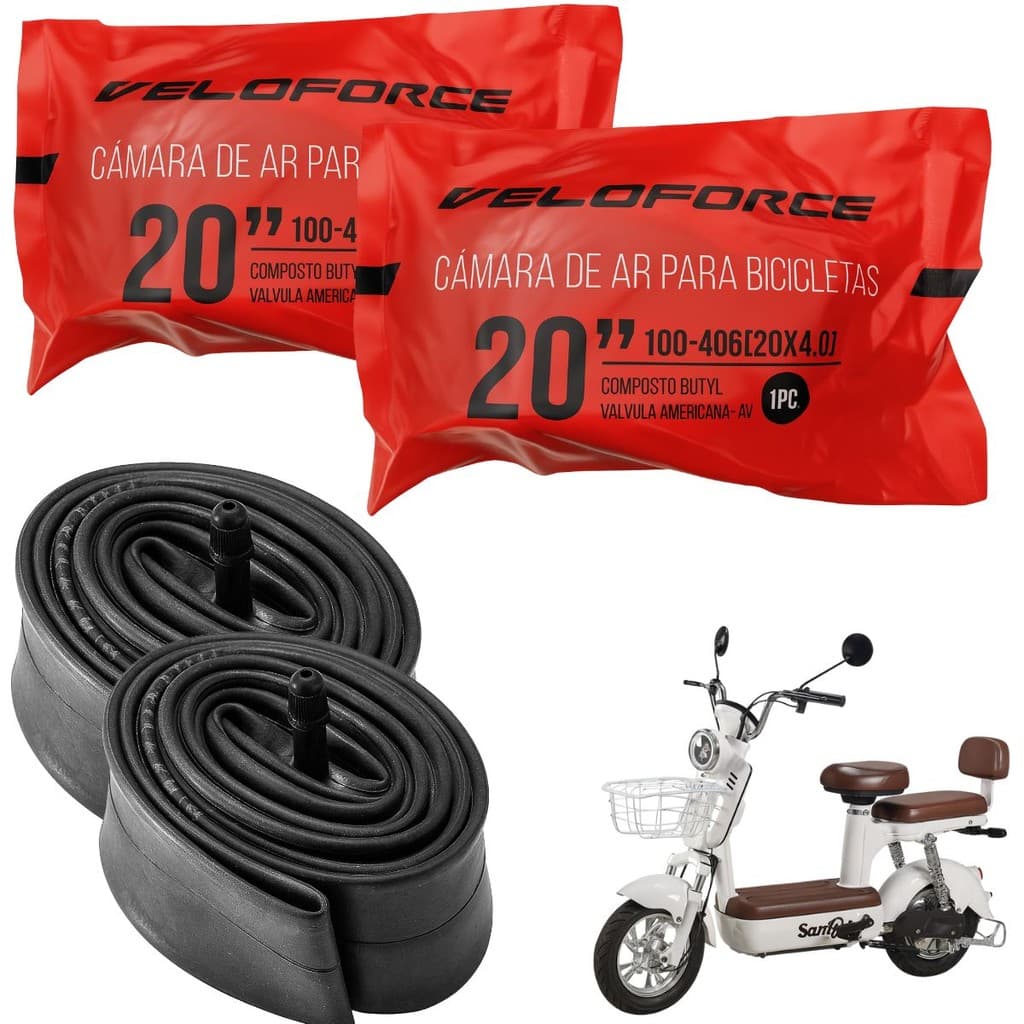 Par Câmara De Ar Elétrica Chopper 20x4.0 Aro 20 Bico Grosso