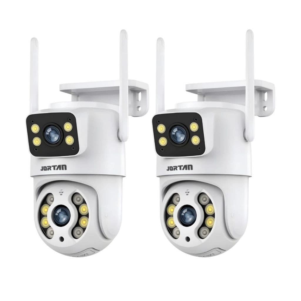 Kit 2 Câmera de Segurança IP Wi-fi Branco IP66 360°de Lente Dupla - com App YOOSEE