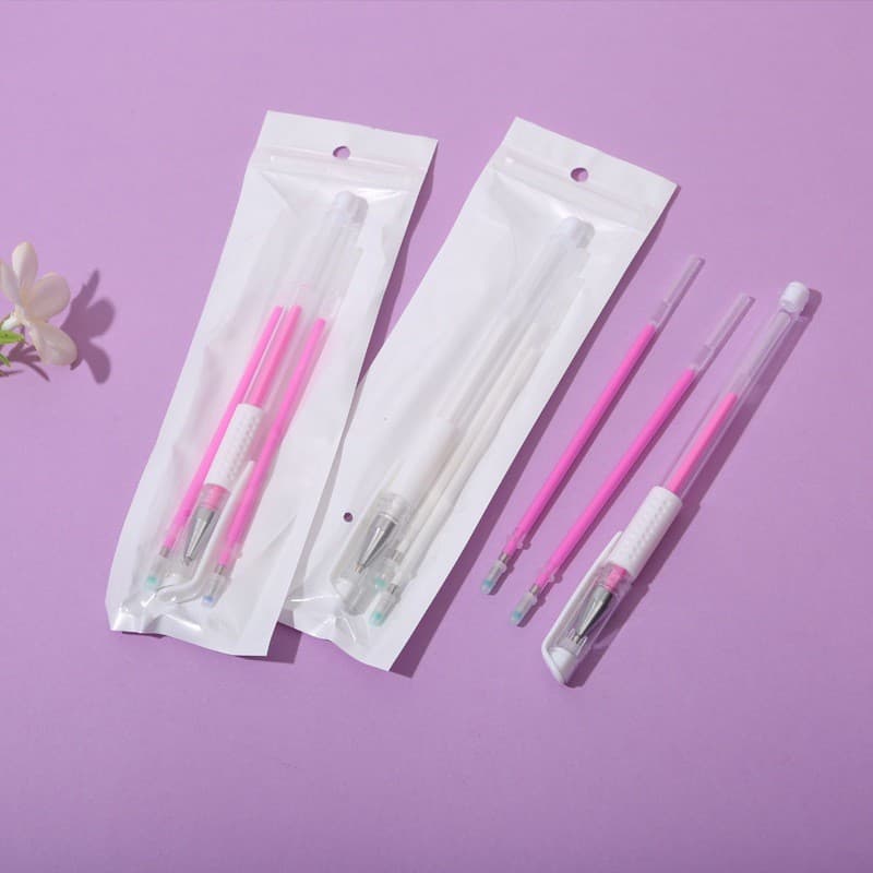 Kit 3 Pcs Caneta Em Gel Branco/Rosa Para Marcação De Designer De Sobrancelhas