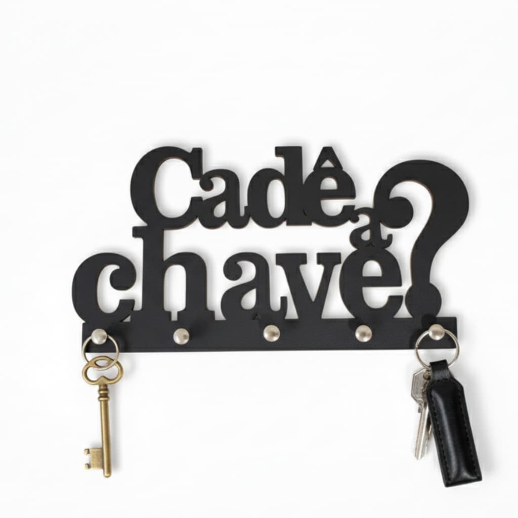 Porta Chaves Cadê a Chave Decorativo de Parede Multiuso