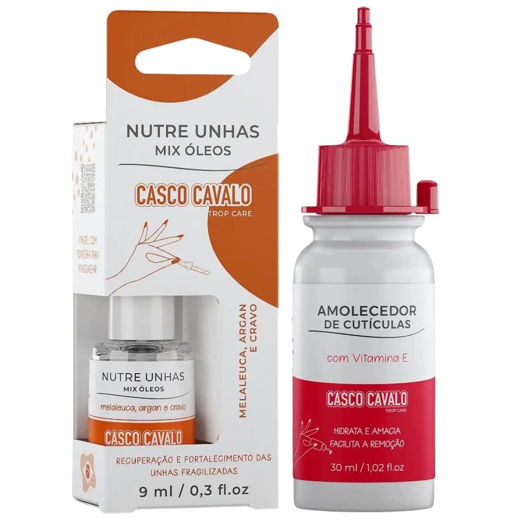 Kit 1 Nutre Unhas 9ml + 1 Amolecedor De Cutículas 30ml Casco Cavalo