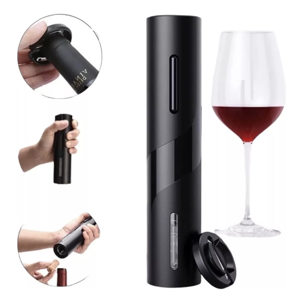 Abridor De Vinho Elétrico Saca Rolhas Automático Recarregável Eletric