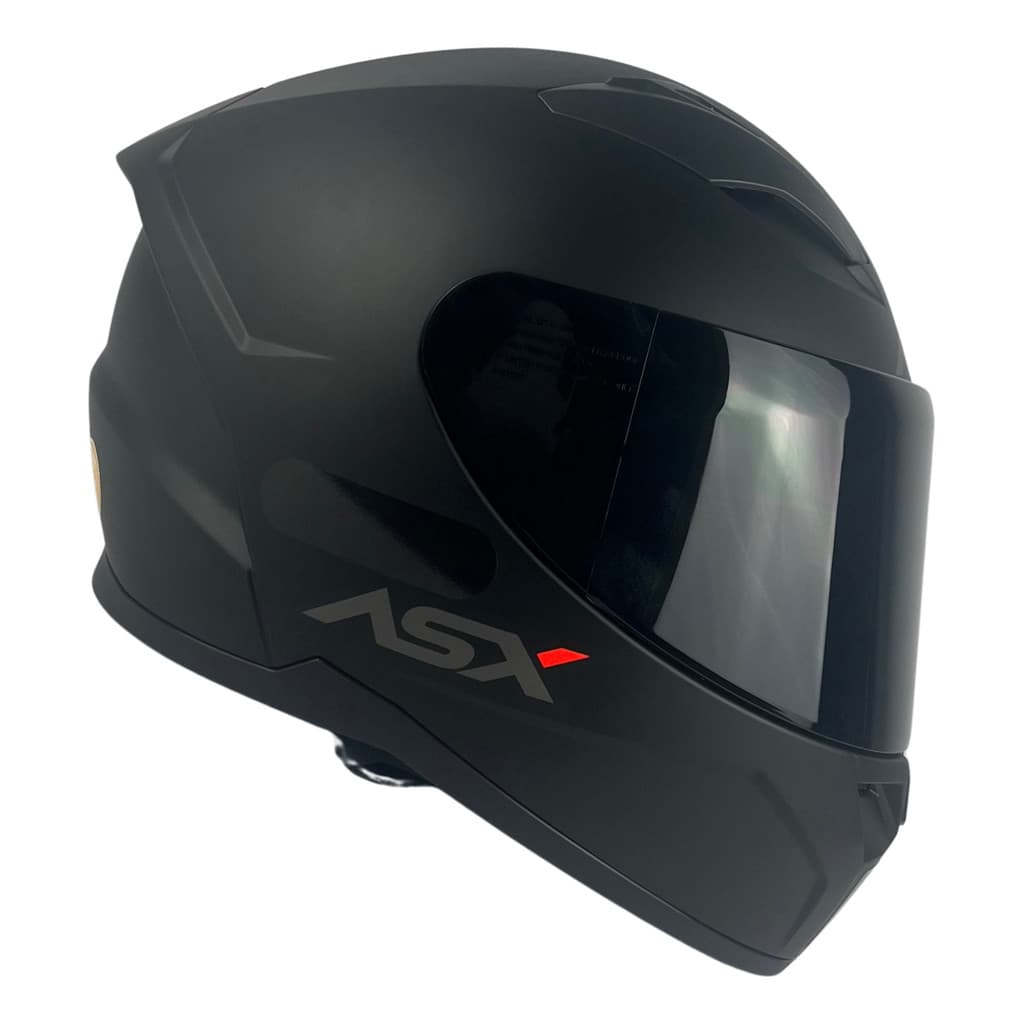 Capacete Integral Asx City Solid Preto Fosco + Viseira Fumê