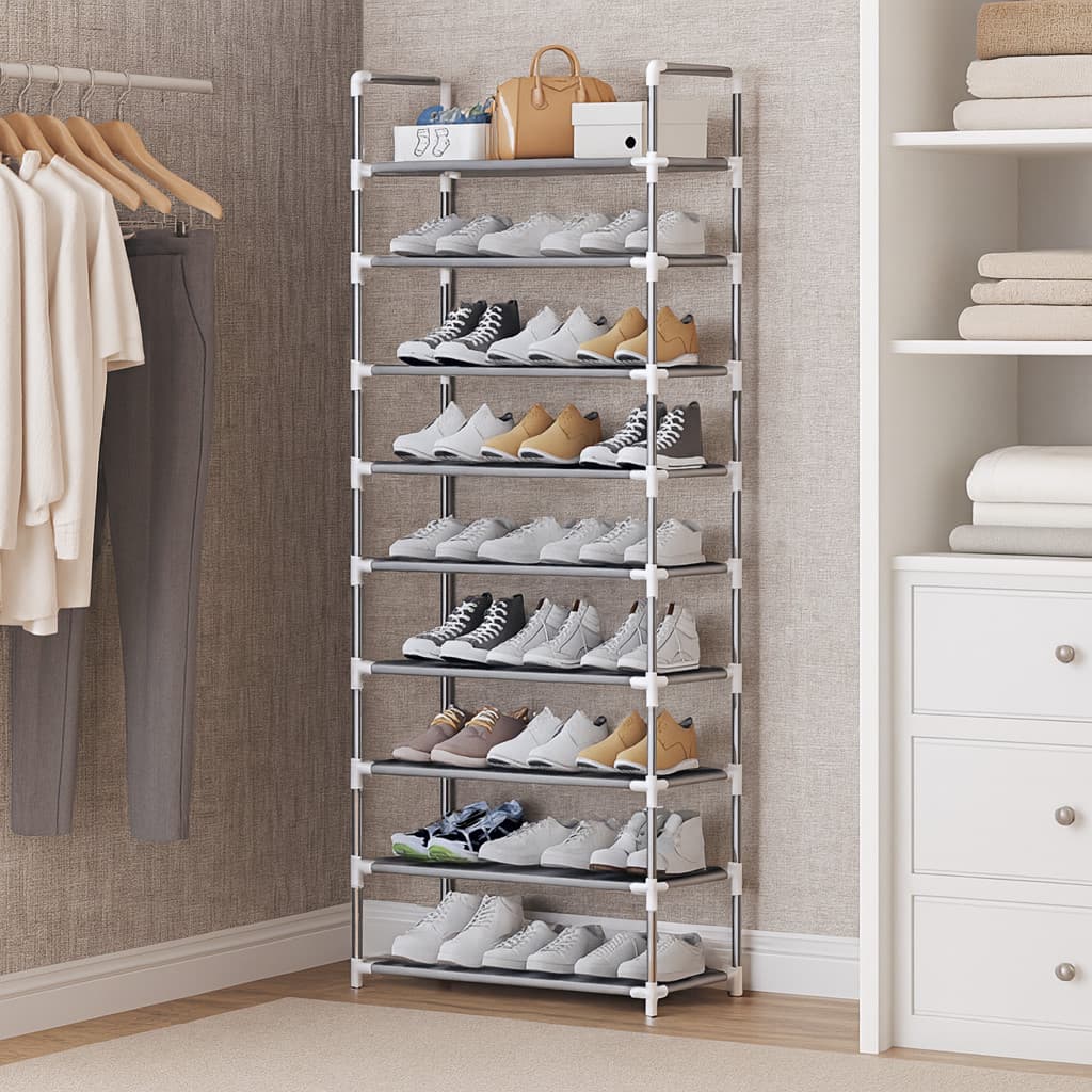 Sapateira Prateleira Multiuso Vertical 9 Prateleiras Aço Carbono para 27 Pares