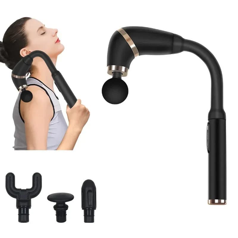 Pistola Massageadora 6 Níveis - Curvo Para Alívio Profundo Preto
