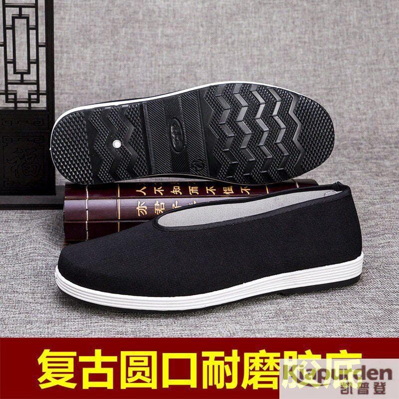 Nova primavera outono Casual velho pequim boca redonda sapatos de pano masculino de um Pedal respirável único sapatos de