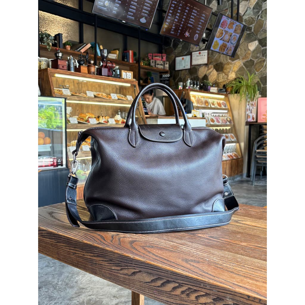 Wolf Road primeira camada de couro sacola de viagem saco de armazenamento diário Commuter bolsa um ombro Diagonal grande
