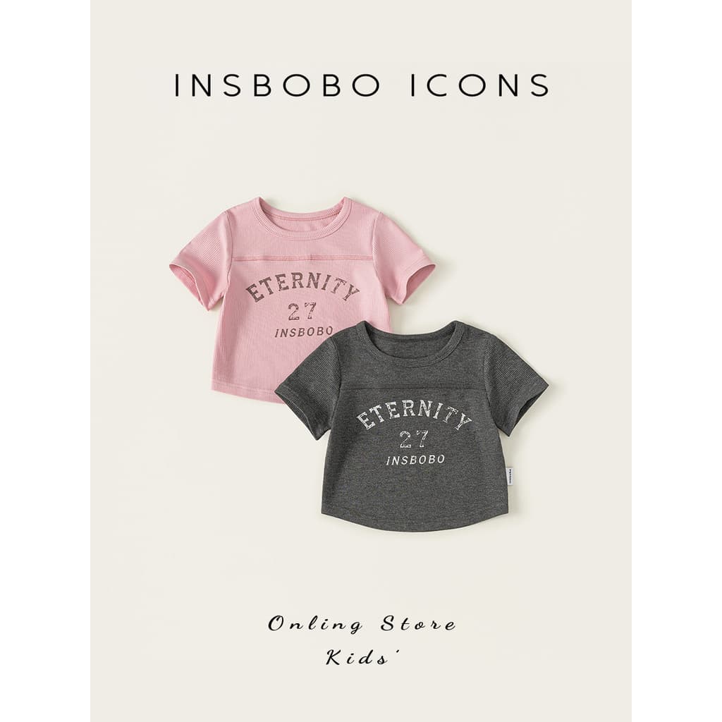 INSbobo meninas de manga curta 2026 verão novo estilo infantil bonito camiseta meninas roupas de verão da moda roupas in