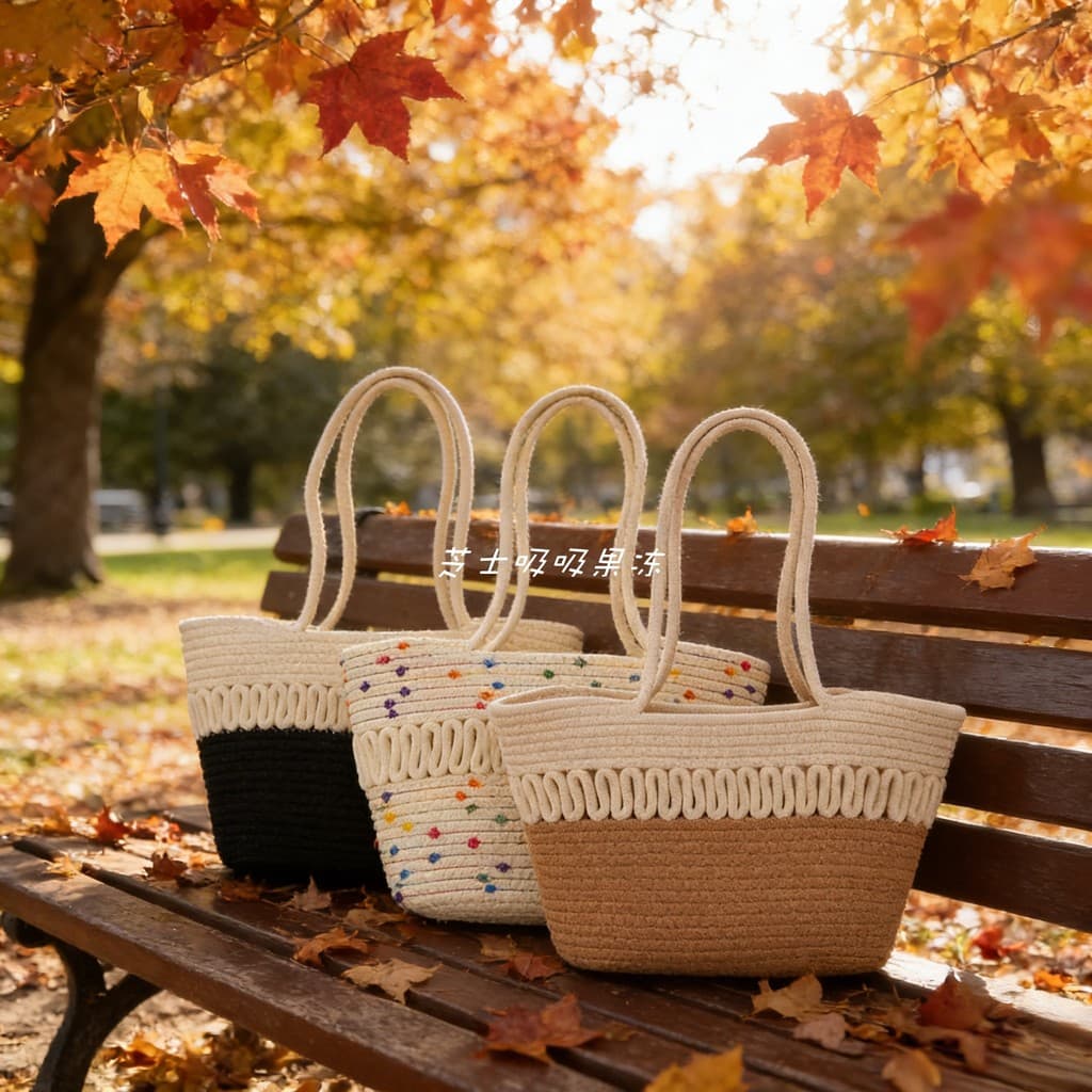 Outono novo estilo Mori fio de algodão tecido saco feminino bolsa Retro estilo boêmio grande capacidade saco de praia