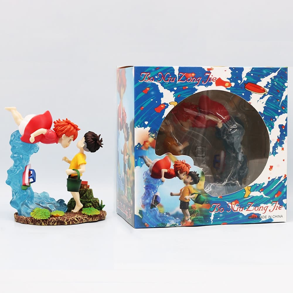 14cm Miyazaki Hayao Anime Ponyo No Cliff Action Figura Sosuke Cena Estátua Em PVC Figuras De Ação Modelo Doll Toys FHW8