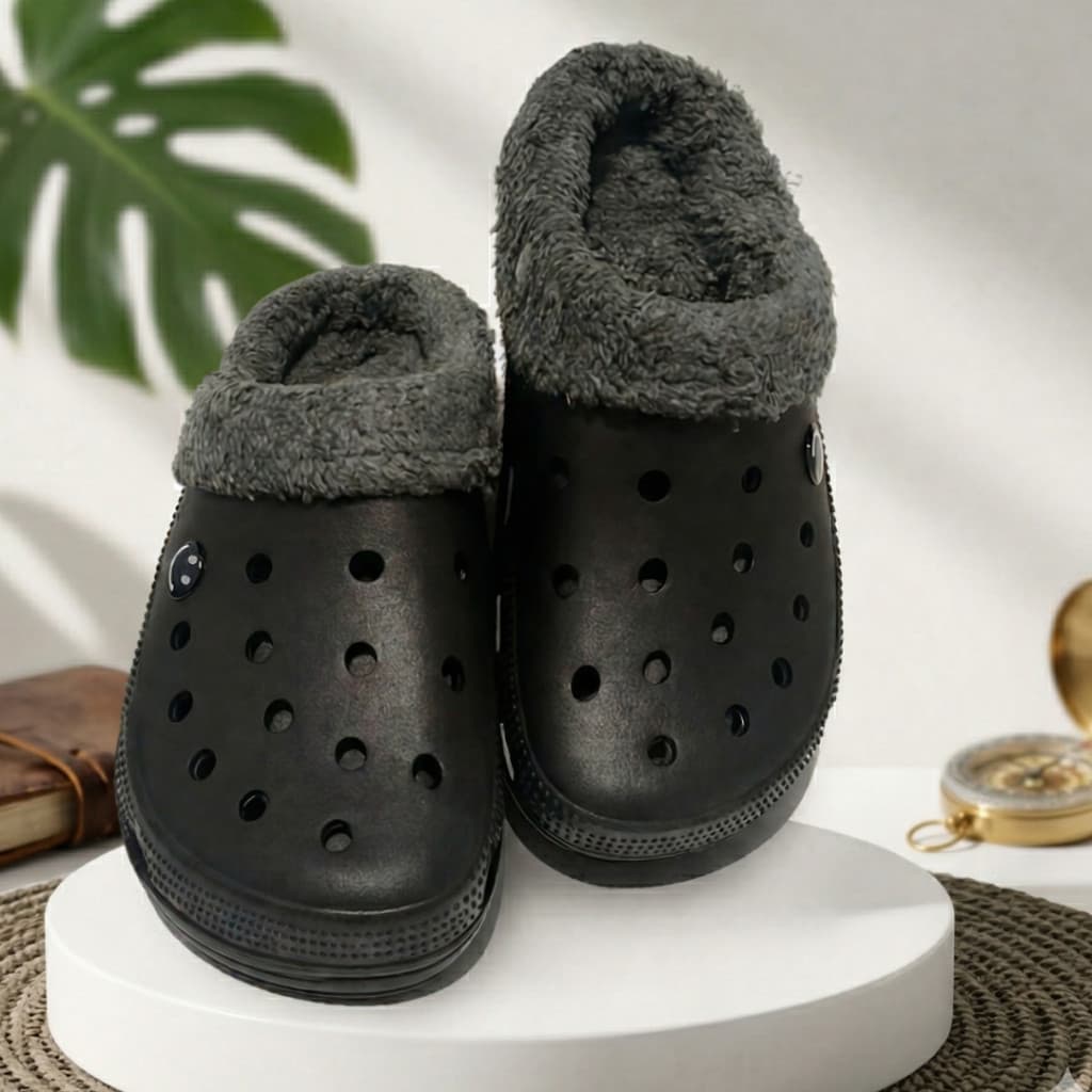 Babuche Masculino Forrado Pelúcia Antiderrapante Confortável Inverno