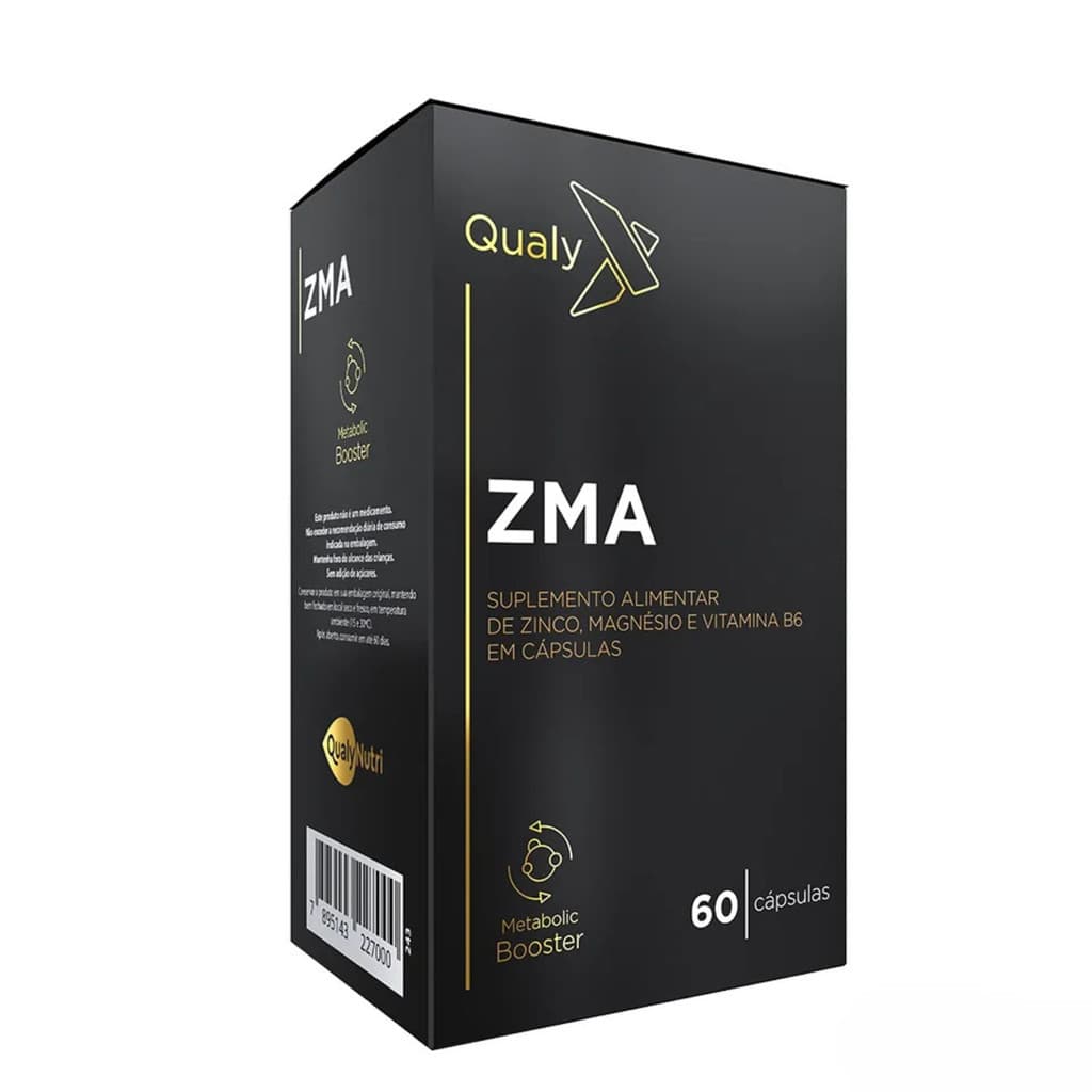 ZMA 1450mg QualyNutri 60 Cáps Zinco Magnésio Vitamina B6