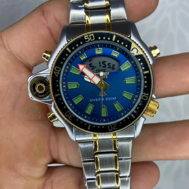 Mega promoção dos pais Relógio Aqualand Serie Ouro Azul unissesx pulseira de Aço Envio Imediato 2026