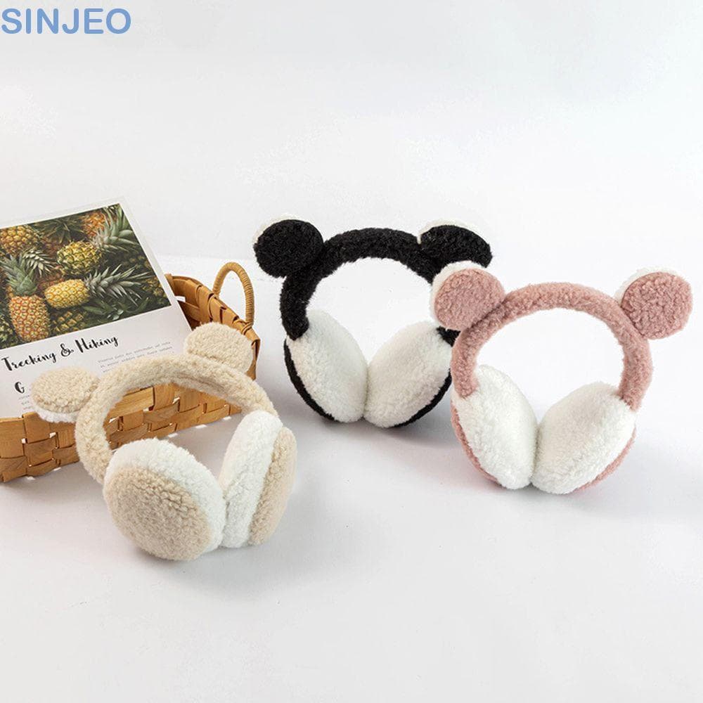 SINJEO Feminino Earmuffs Na Moda Macio Orelhas De Gato Urso Orelha Engrossar Crianças Coreano Pelúcia Earlap