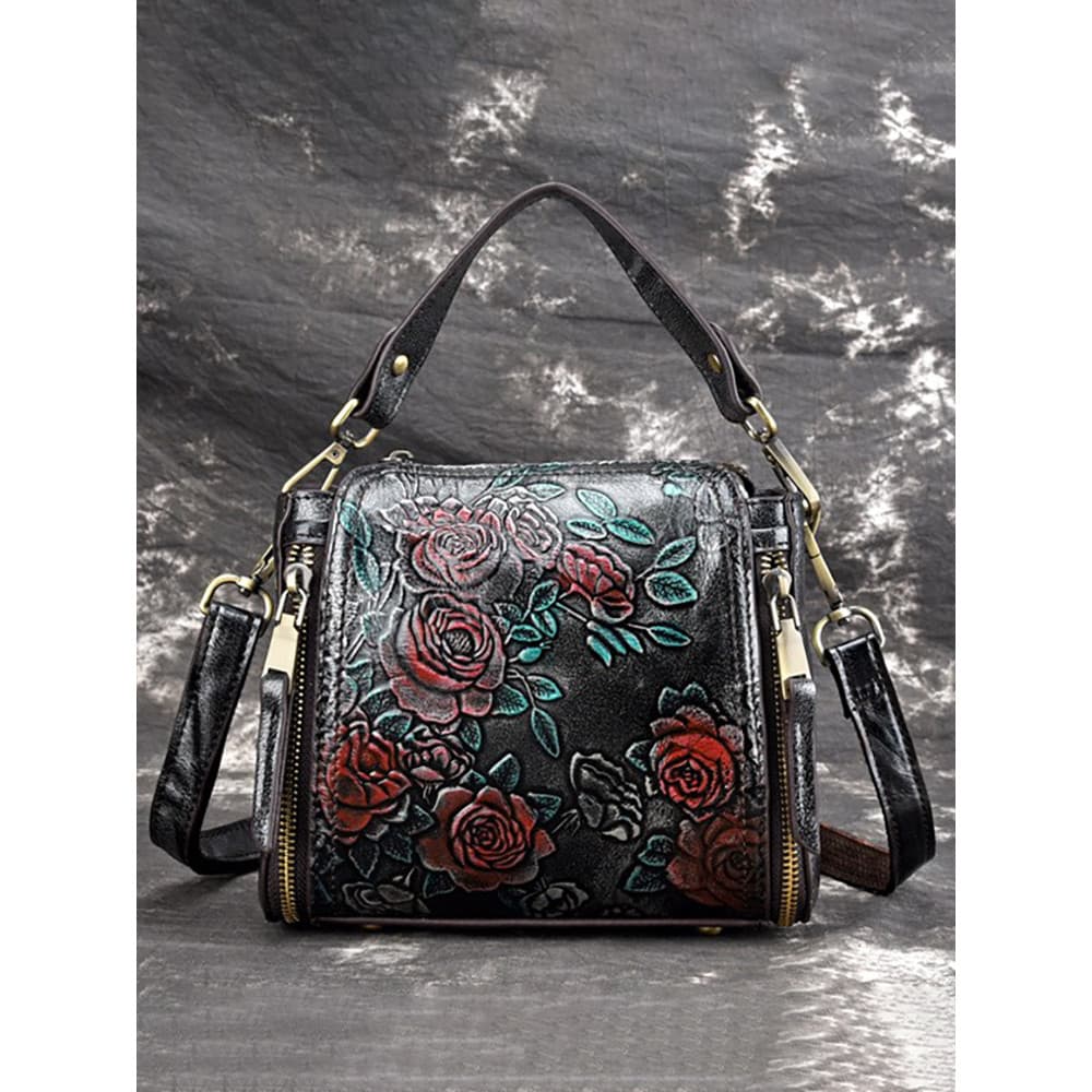 Primeira camada de couro ombro saco do mensageiro Casual pequeno quadrado saco Retro bolsa couro genuíno feminino em rel