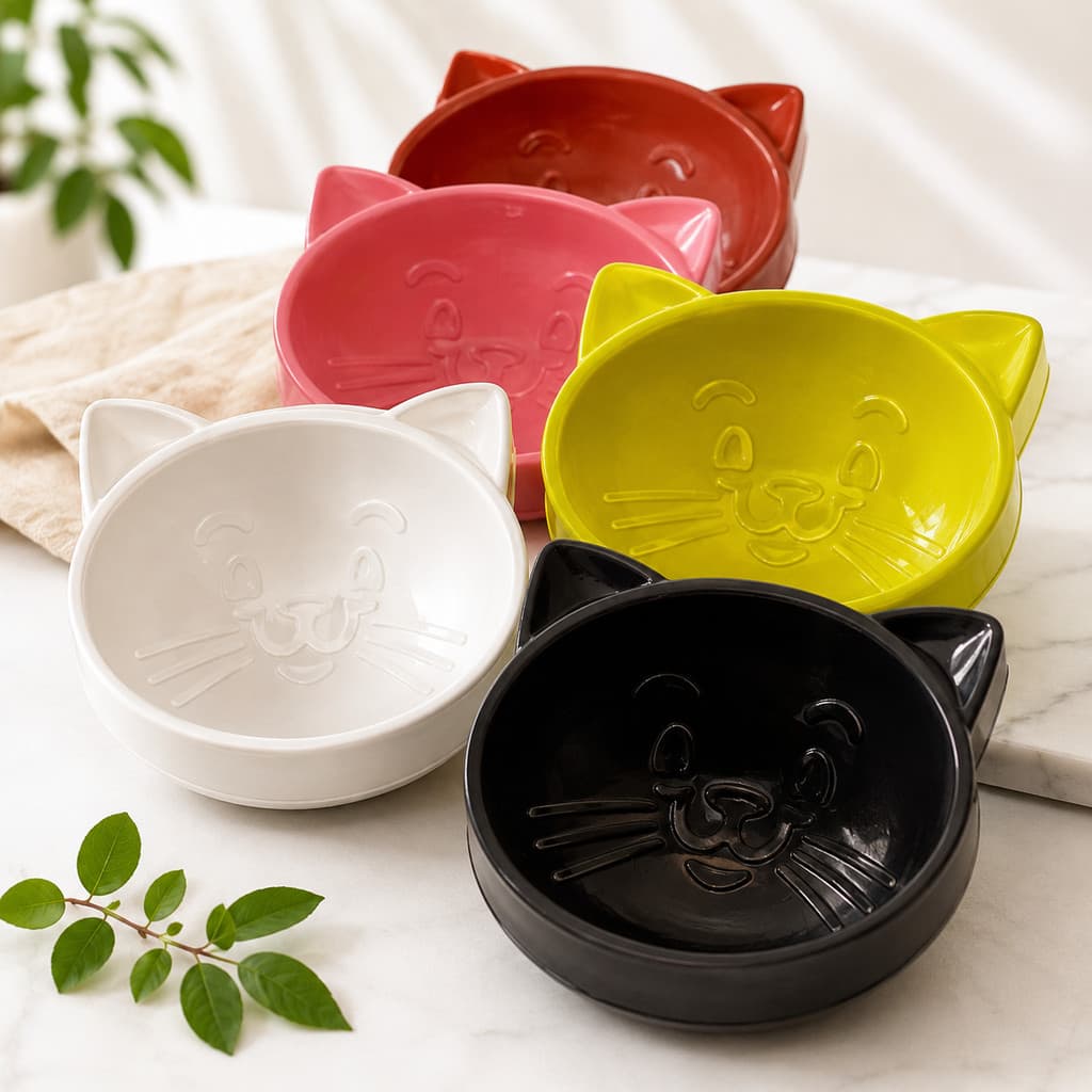 comedouros gato orelhinha plastico- 150 ml pet