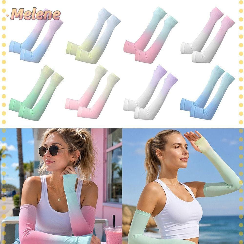 MELENEY9 1 Par De Mangas De Braço De Resfriamento , Capas Elásticas Respiráveis Para , Proteção UV UPF 50 + Manga De Sol