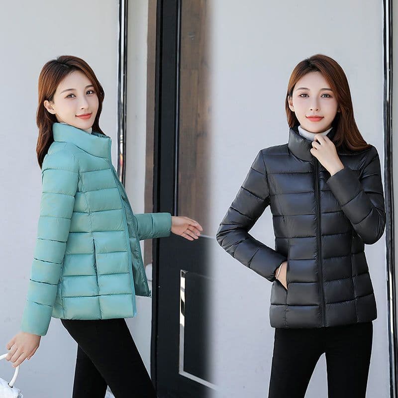 Casaco fino algodão acolchoado jaqueta feminina curto inverno novo estilo versão coreana acolchoado jaqueta feminina aco