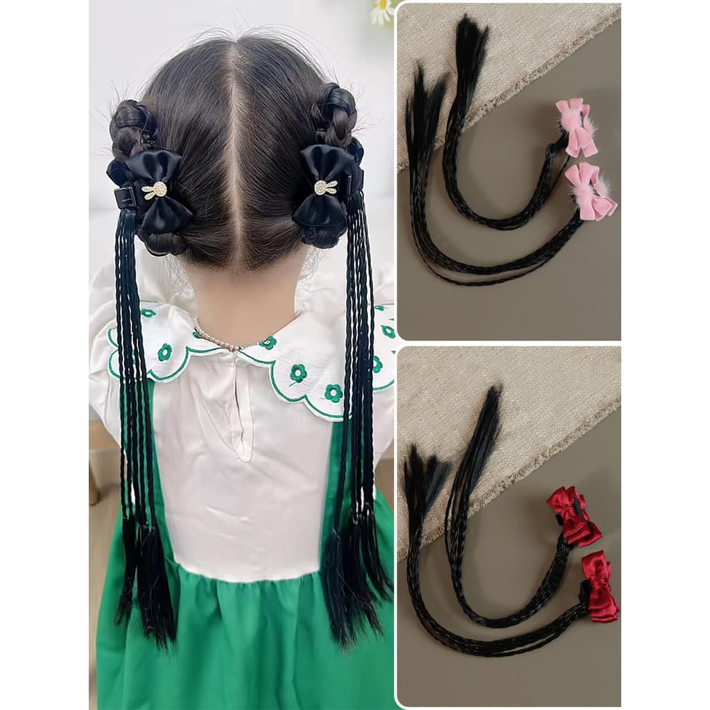 Meninas peruca tranças Grab Clip brincalhão doce legal arco doce temperamento múltiplas pequenas tranças moda rabo de ca