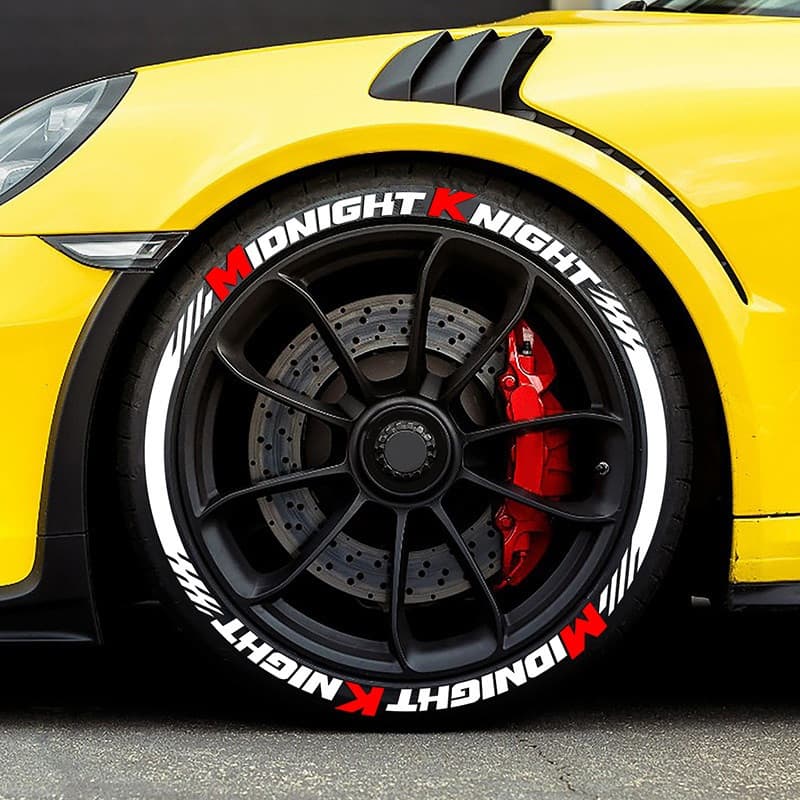 Adesivo Universal para Carro MIDNIGHT KNIGHT, Letras 3D em Inglês para Pneus e Rodas