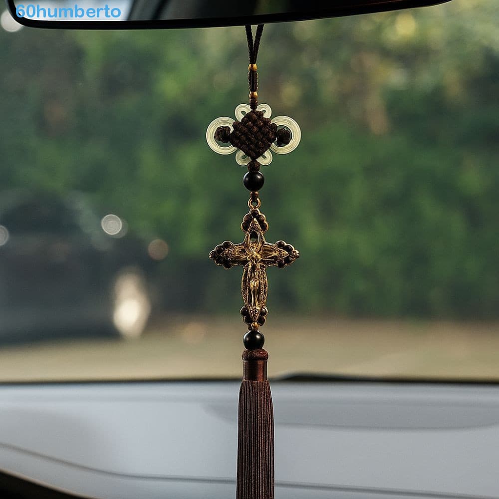 HUMBERTO Cruz Pingentes De Carro , Estilo Clássico Decorativo Estatueta De Jesus Pingente , Acessório Automático Retro C