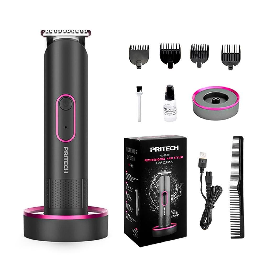 Máquina De Corte E Acabamento Sem Fio Cabelo Barba Pezinho Com Base e 3 Pentes