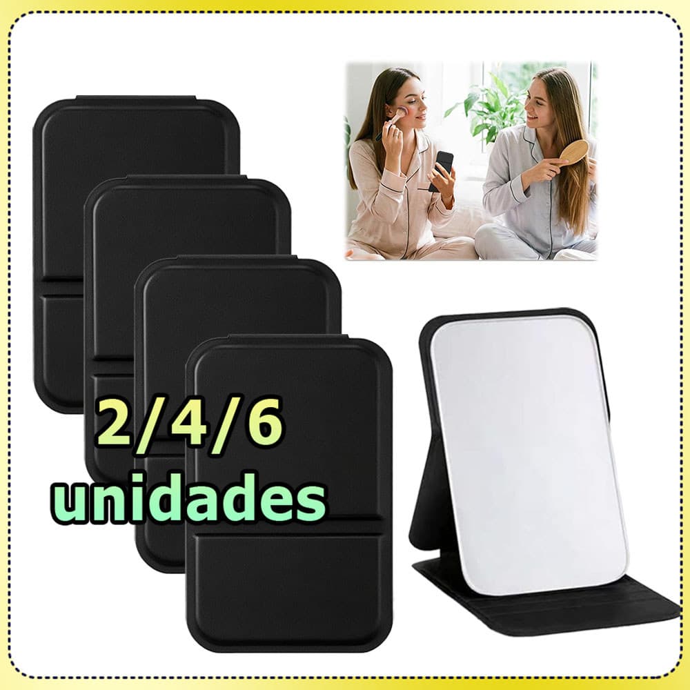 2/4/6x Preto Espelho de maquiagem espelho de viagem espelho portátil espelho de bolso lembrancinha de festa aniversário