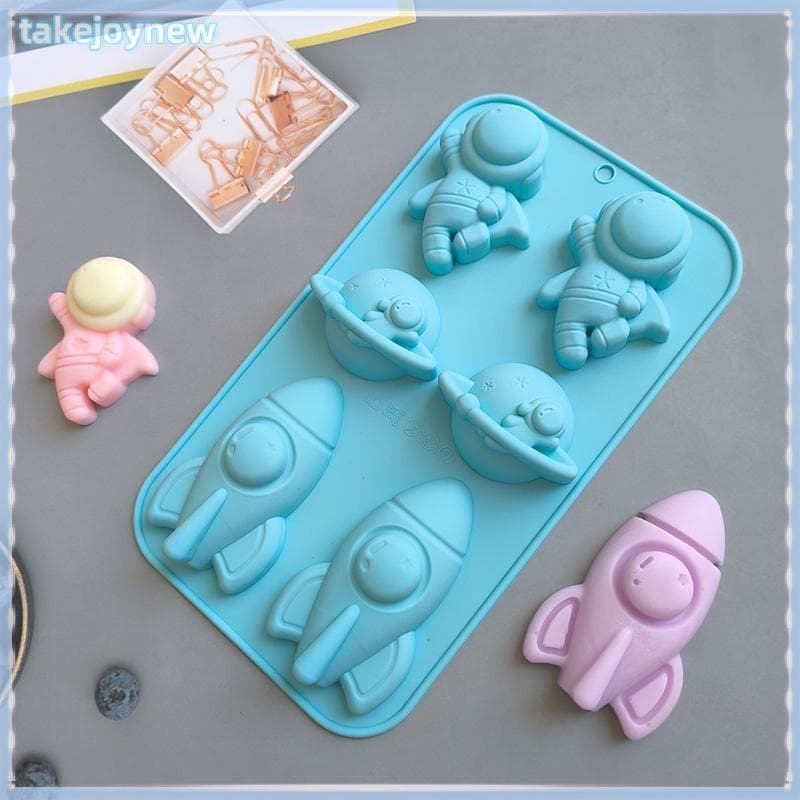 [takejoynewBR] 6pany Astronauta Foguete 760 Molde De Silicone Para Assar Bolo Pudim Pão Assadeira Sabão Tbr