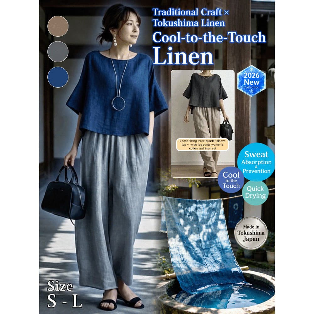 [Leveza e Elegância] Cinco Mangas Camisa/Conjunto Algodão E Linho Solto Feminino Verão/Conjunto Casual